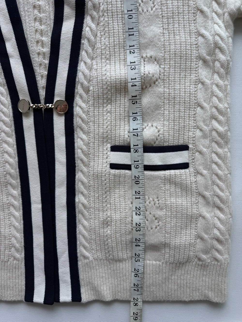 Sandro Erwan Long Cardigan-Coat with Pointelle Knit Size 2 - Picture 9 of 16